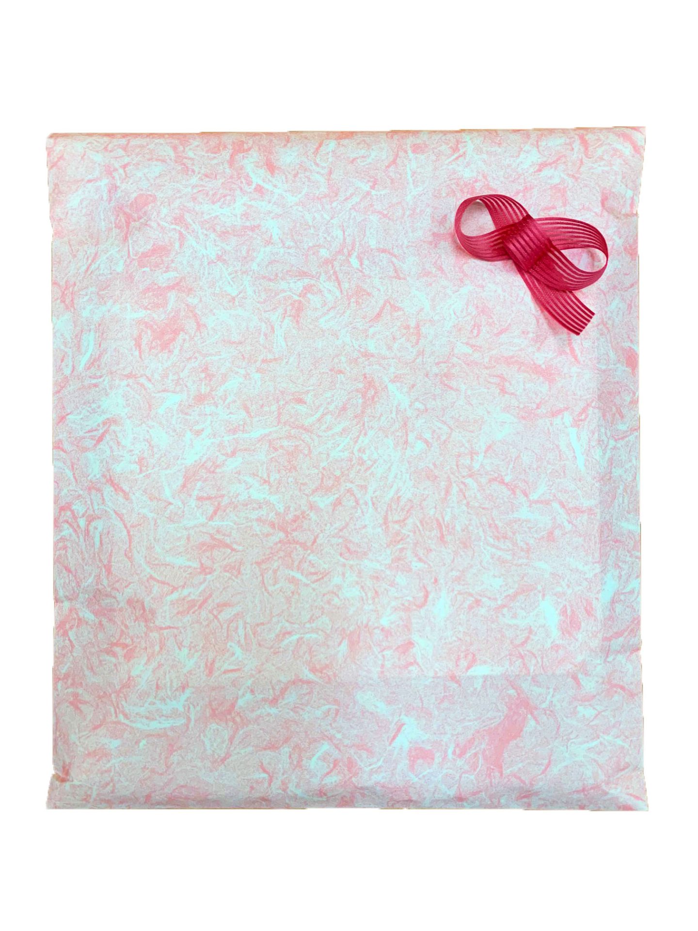 雲ピンク+桃リボン