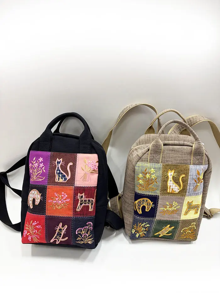 BAG91】儀右ヱ門 久留米絣リュック（ラックサック ナインクール 赤