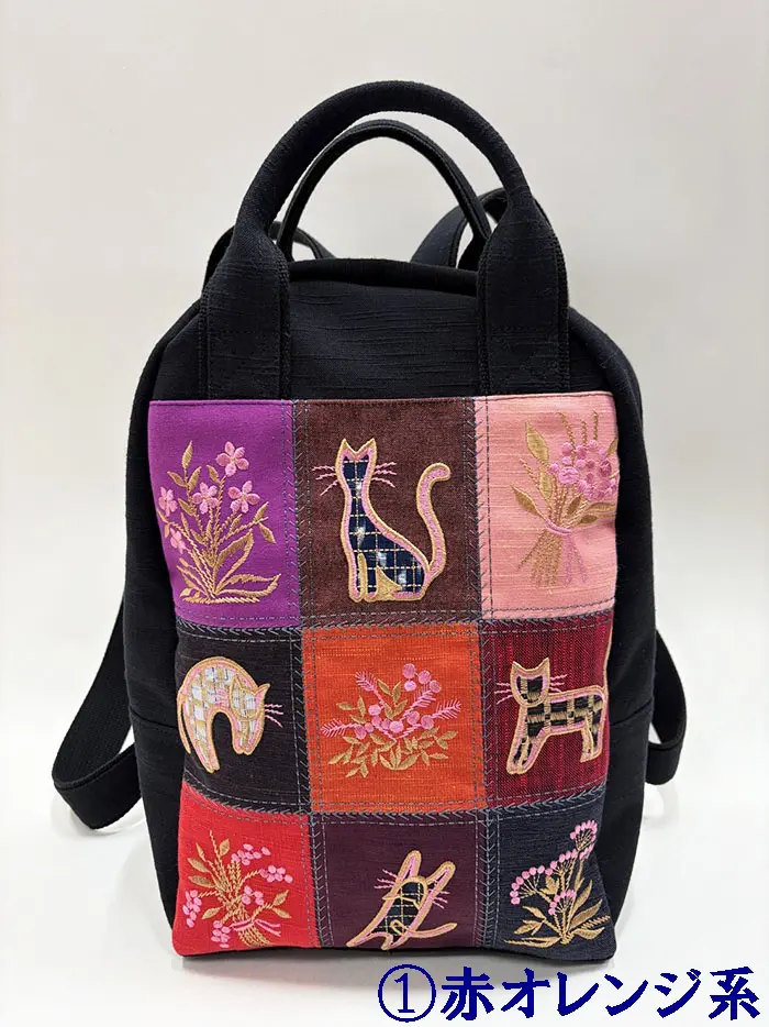 BAG91】儀右ヱ門 久留米絣リュック（ラックサック ナインクール 赤