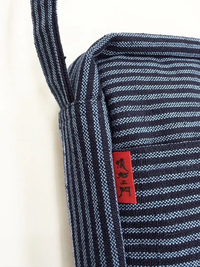 BAG103】儀右ヱ門 久留米絣ショルダーバッグ（ショルダー 地層 紺